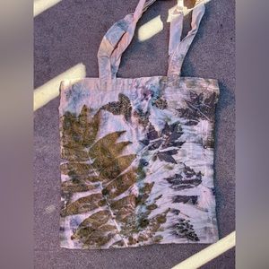 Handmade ecoprinting on organic cotton tote